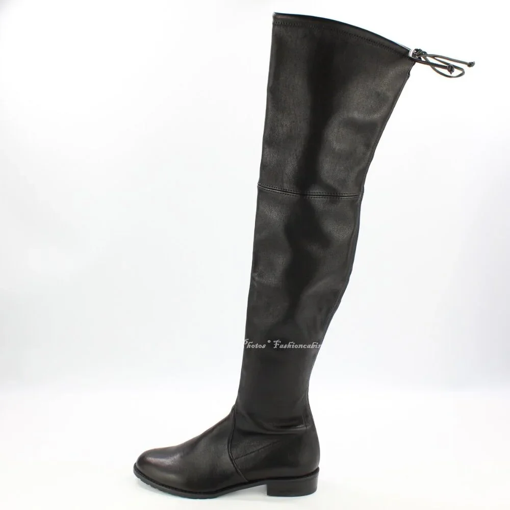 NEW Stuart Weitzman Lowland Over-the-Knee Boots-Black Leather – Small Feet